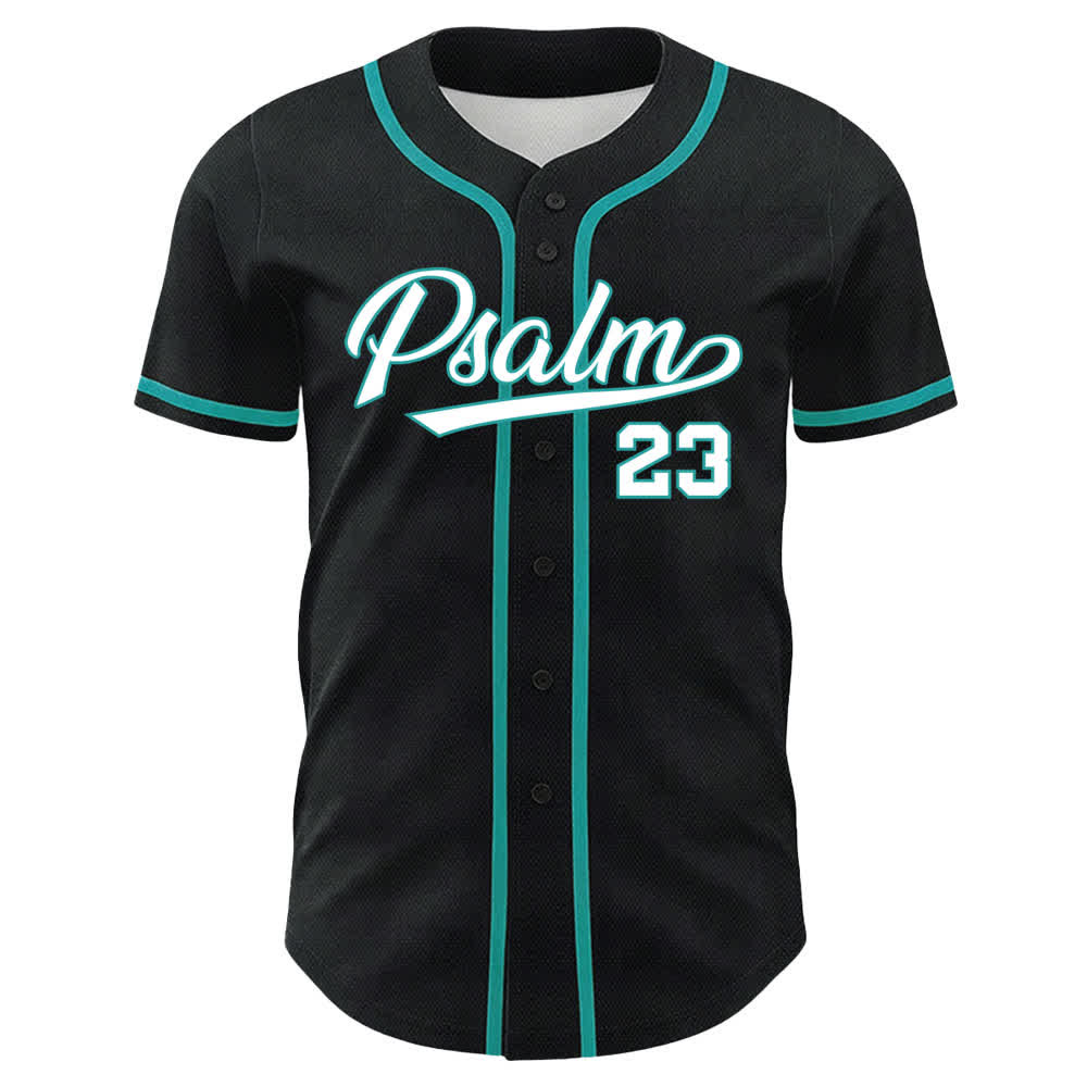 Christianartworkshop Psalm 23 Black Gold Statement Baseball Jersey - image 8