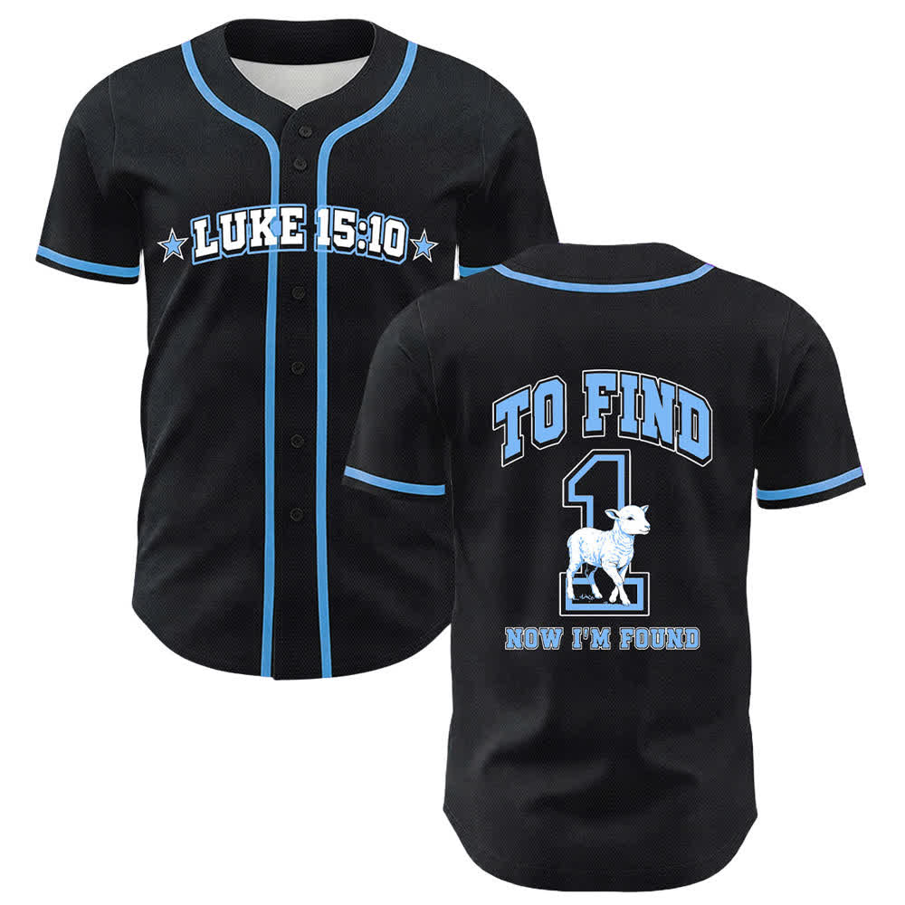 Christianartworkshop Luke 15:10 Found Sheep Baseball Jersey - Sky Blue - 5XL - image 0
