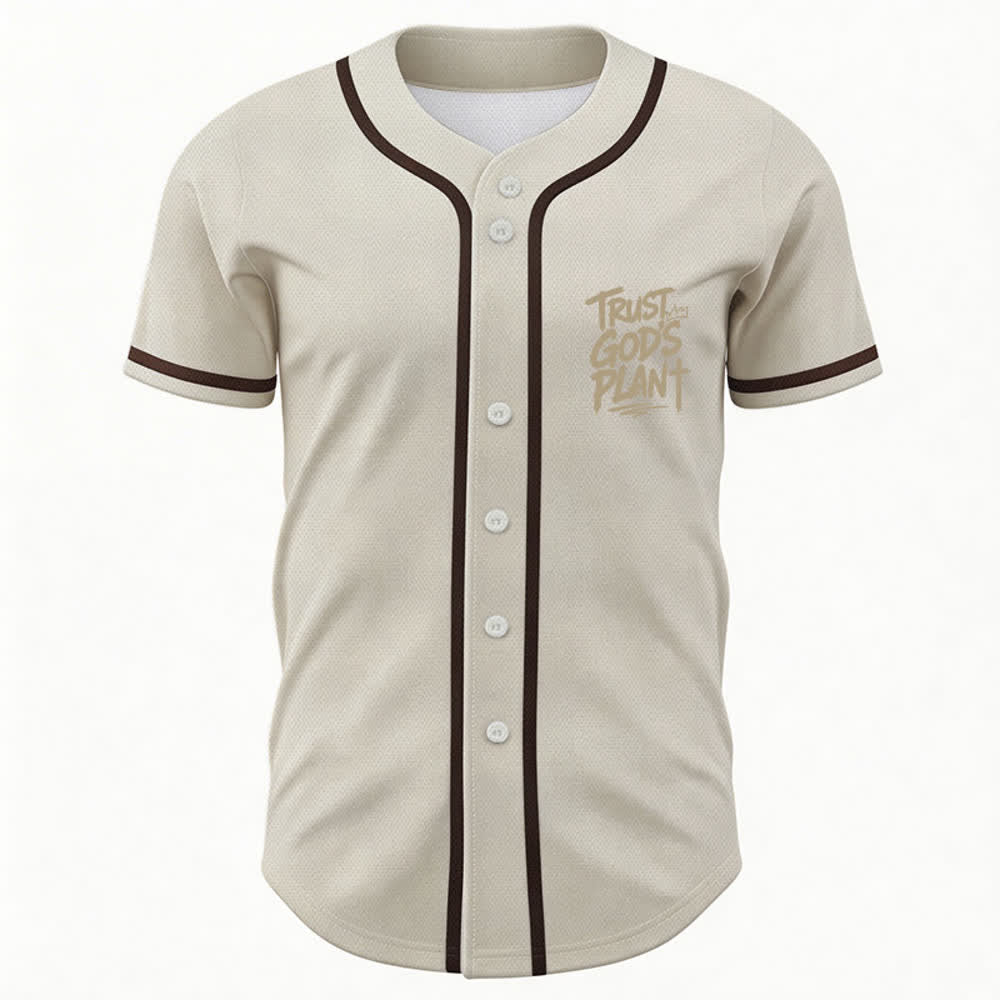 Christianartworkshop Trust God's Plan Button Up Baseball Jersey - image 23