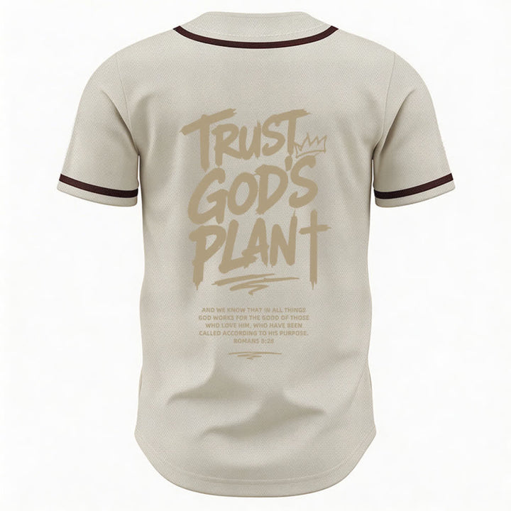 Christianartworkshop Trust God's Plan Button Up Baseball Jersey - image 22