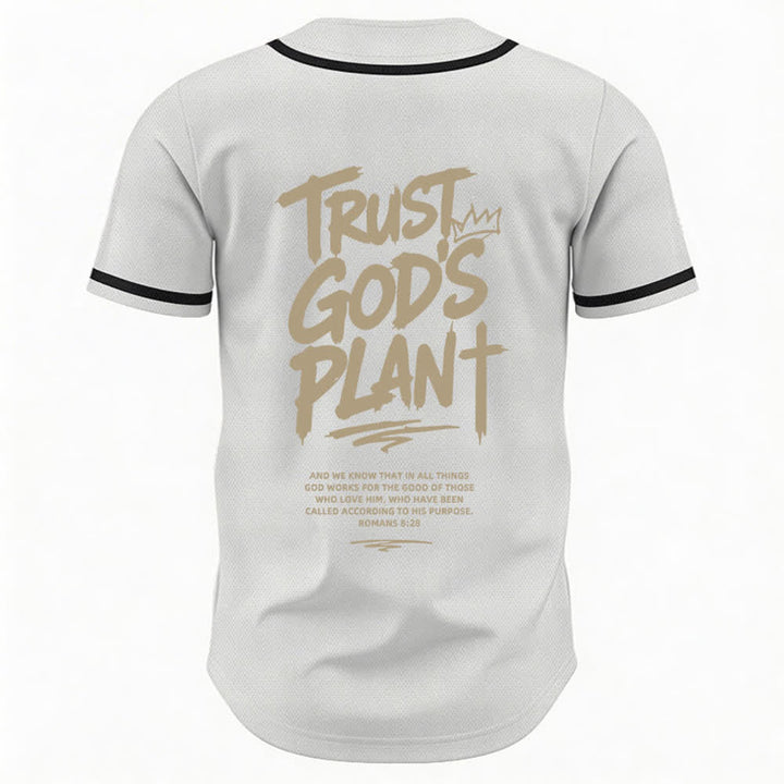 Christianartworkshop Trust God's Plan Button Up Baseball Jersey - image 29