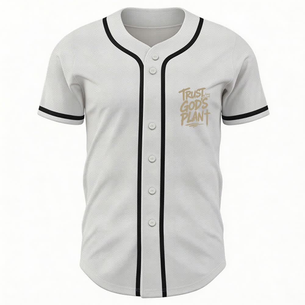 Christianartworkshop Trust God's Plan Button Up Baseball Jersey - image 30