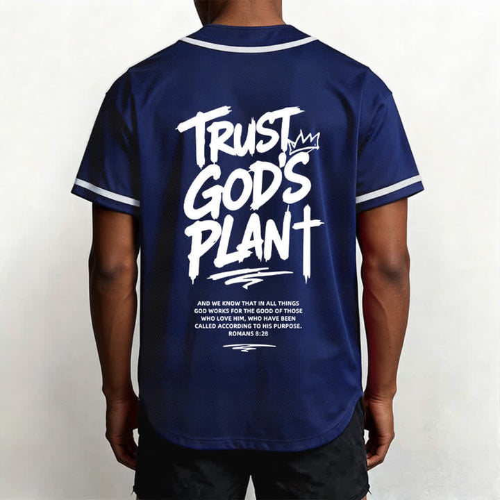 Christianartworkshop Trust God's Plan Button Up Baseball Jersey - image 40