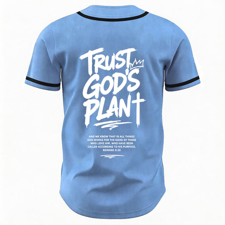 Christianartworkshop Trust God's Plan Button Up Baseball Jersey - image 50
