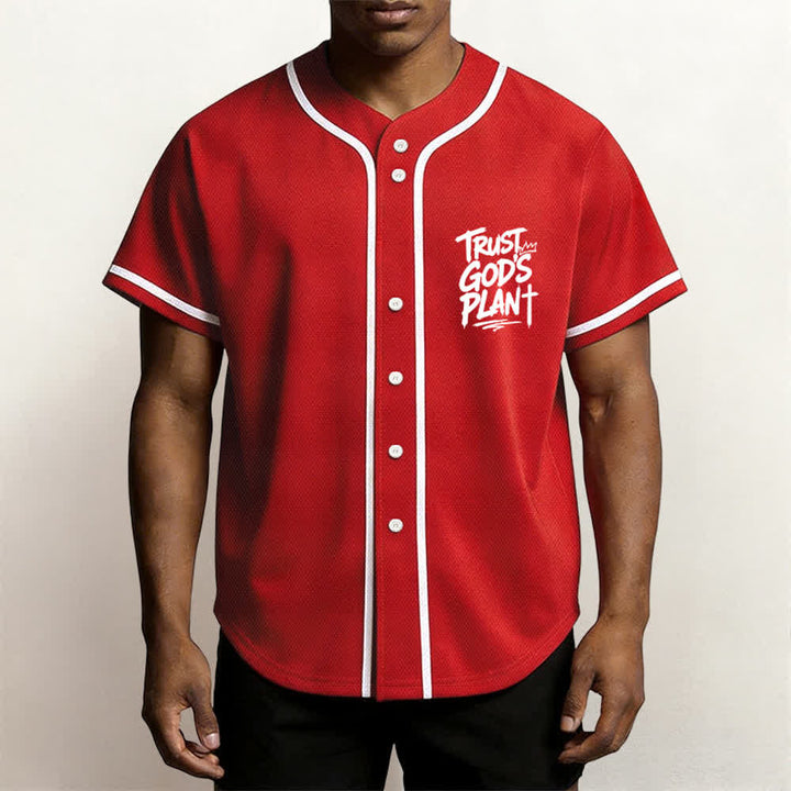 Christianartworkshop Trust God's Plan Button Up Baseball Jersey - image 48