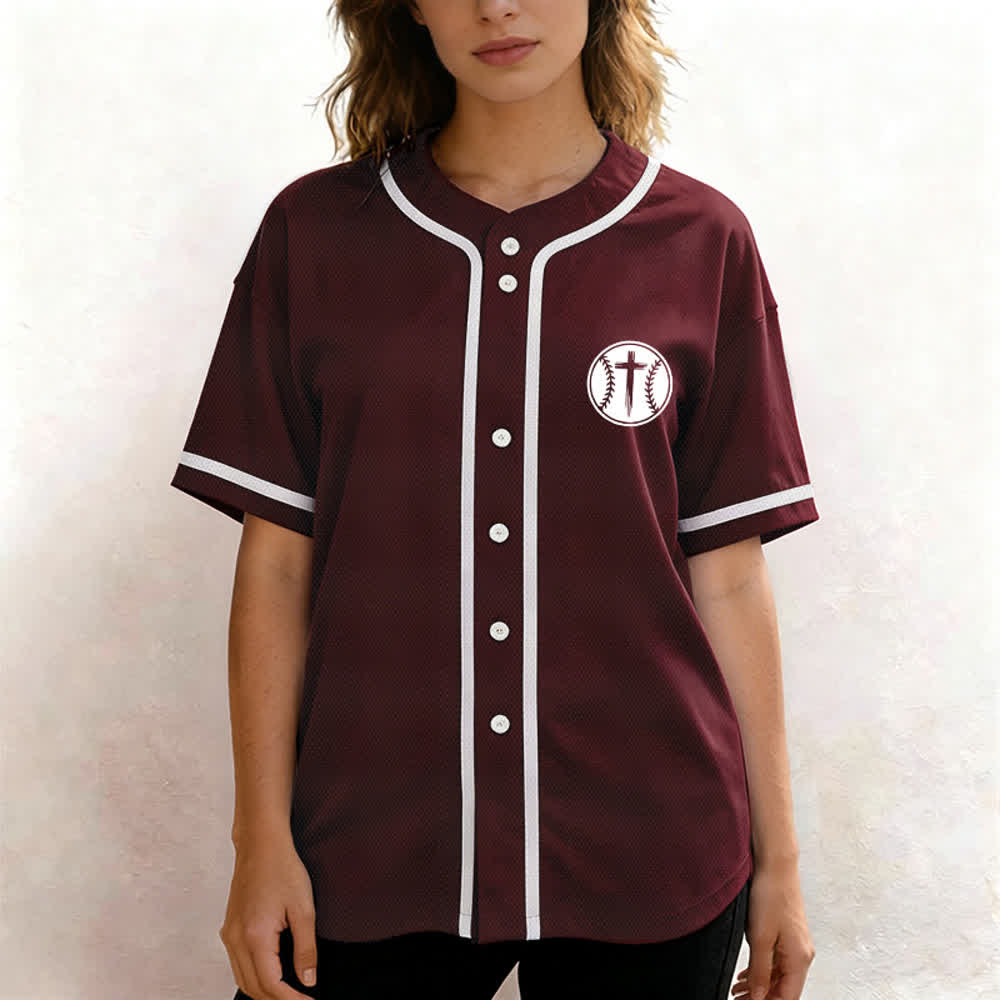 Christianartworkshop Black Mesh Verse Back Baseball Jersey - image 18
