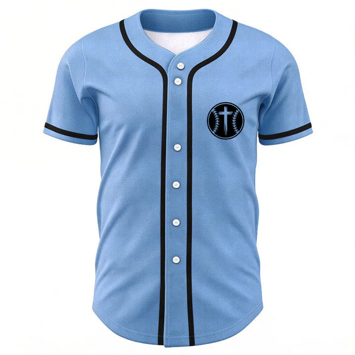 Christianartworkshop Black Mesh Verse Back Baseball Jersey - image 51