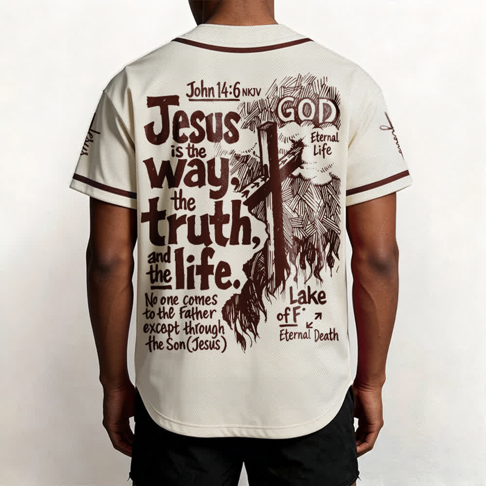Christianartworkshop Jesus Is The Way Baseball Jersey - image 5