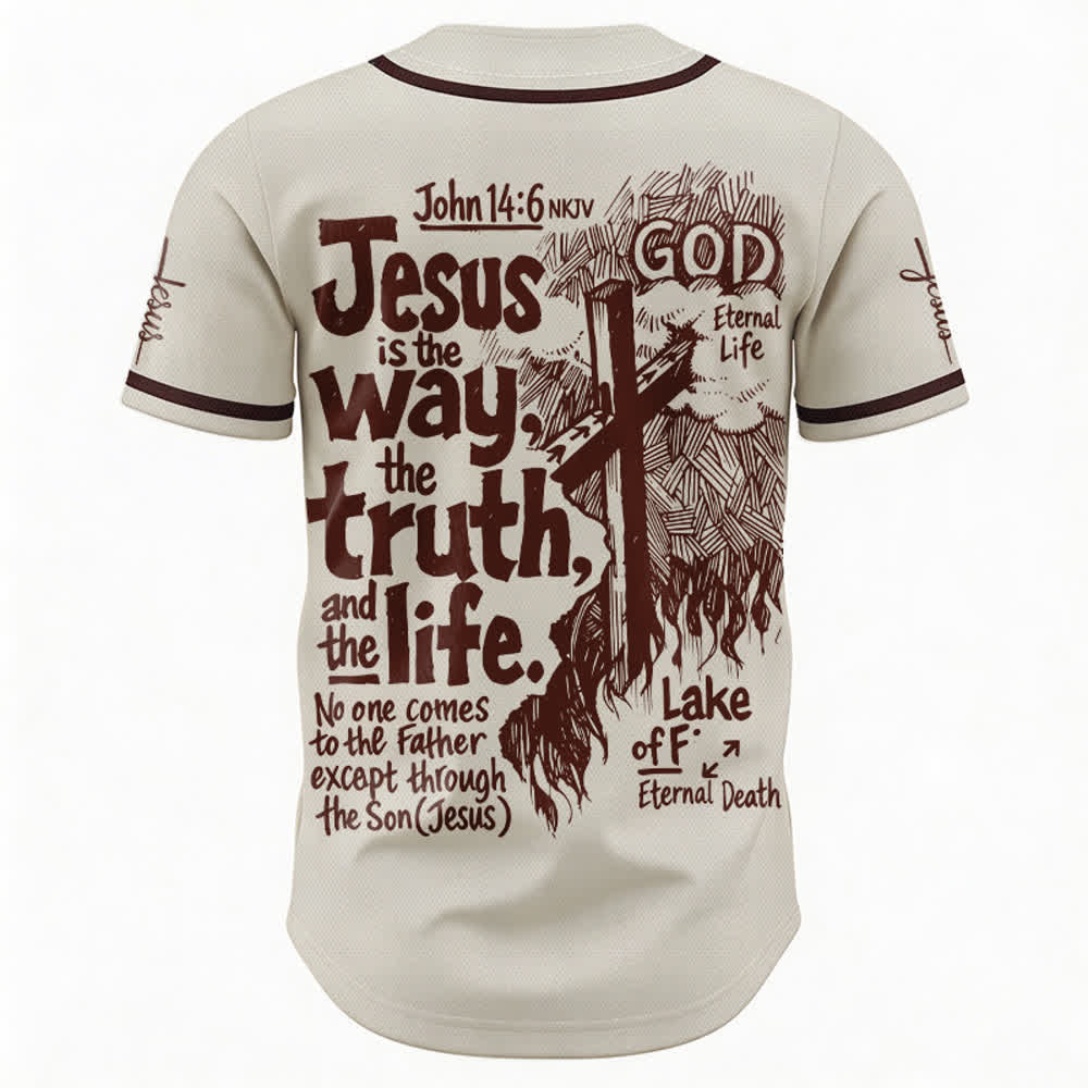 Christianartworkshop Jesus Is The Way Mesh Baseball Jersey - image 1