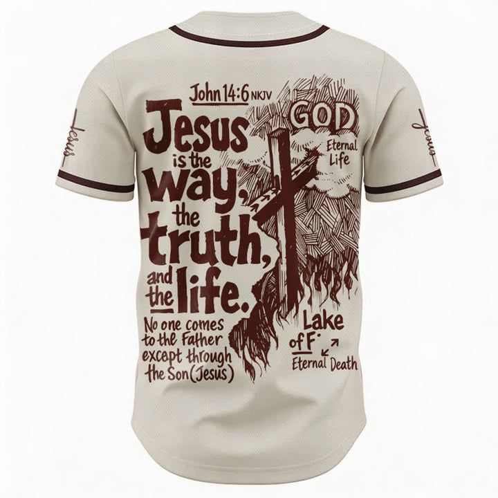 Christianartworkshop Jesus Is The Way Baseball Jersey - image 1