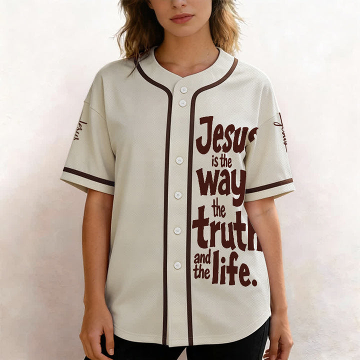 Christianartworkshop Jesus Is The Way Mesh Baseball Jersey - image 4