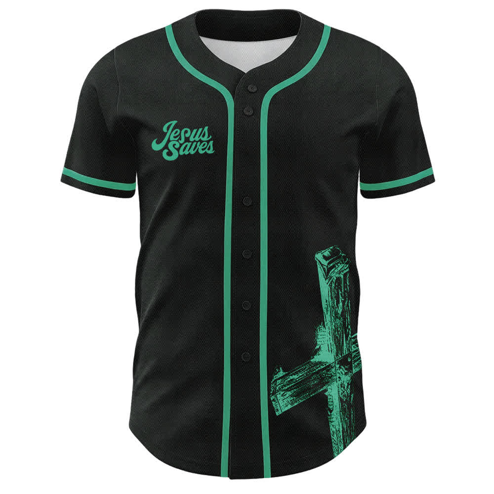 Christianartworkshop Jesus Saves Custom Name Baseball Jersey - image 8