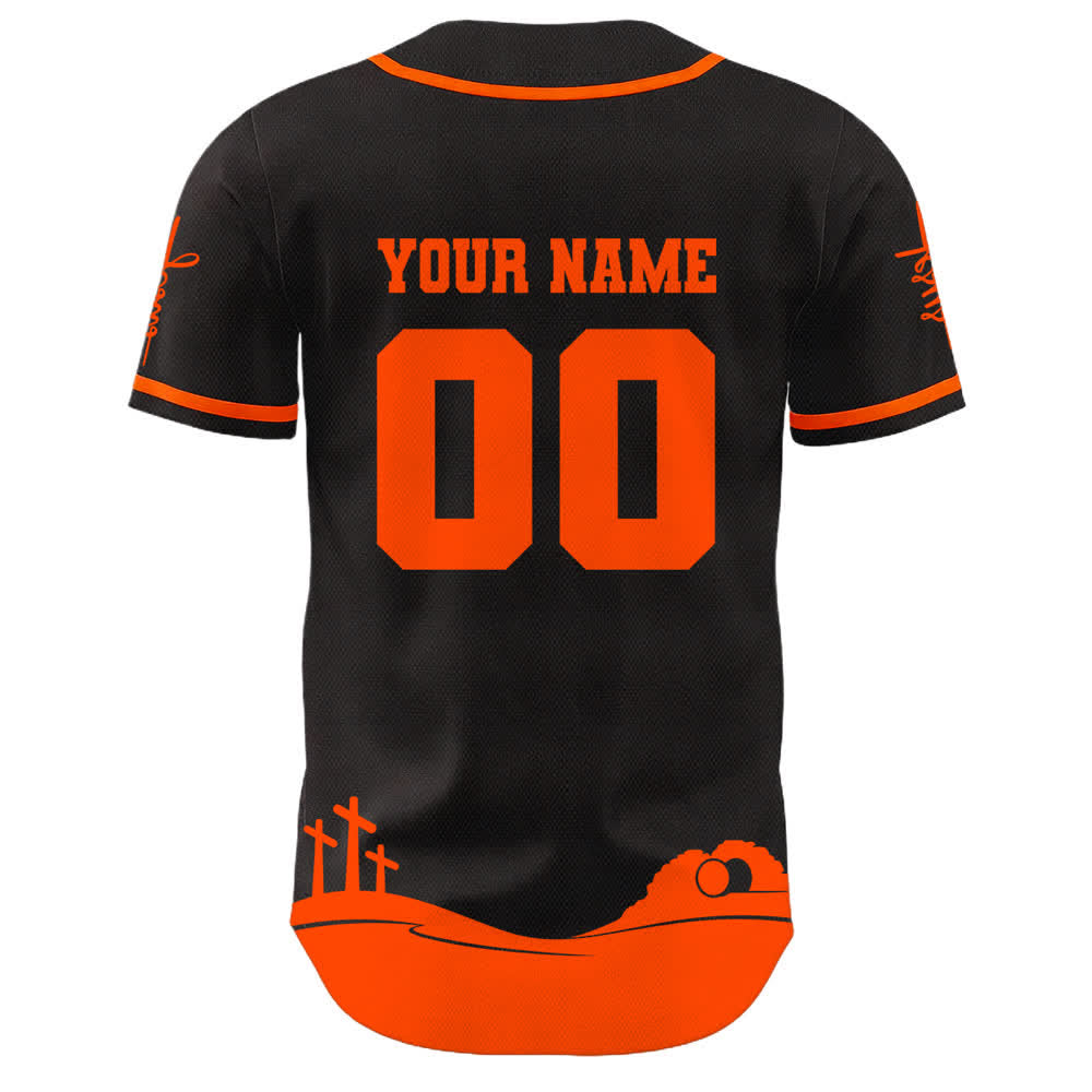 Christianartworkshop Jesus Is My King Name & Number Personalized Baseball Jersey - image 1
