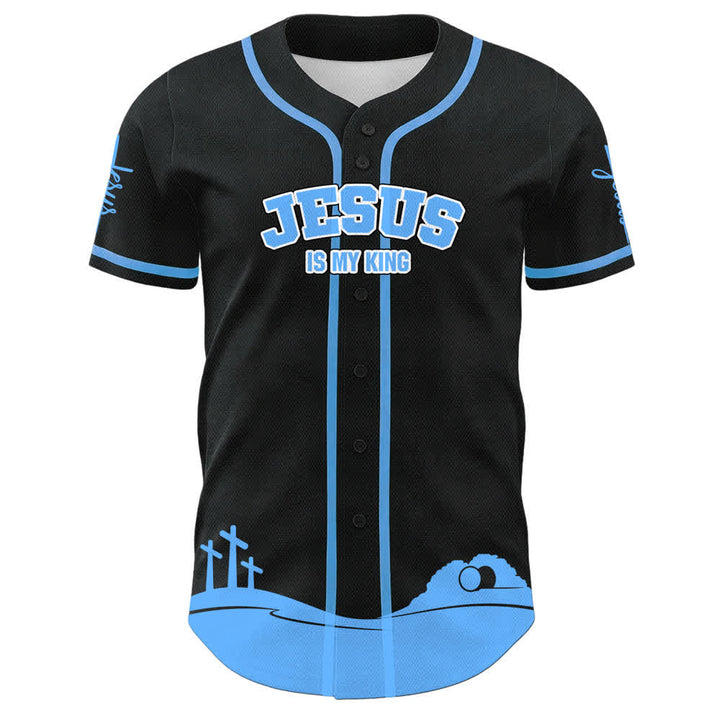 Christianartworkshop Jesus Is My King Name & Number Personalized Baseball Jersey - image 14