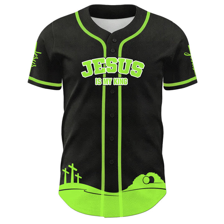 Christianartworkshop Jesus Is My King Name & Number Personalized Baseball Jersey - image 26