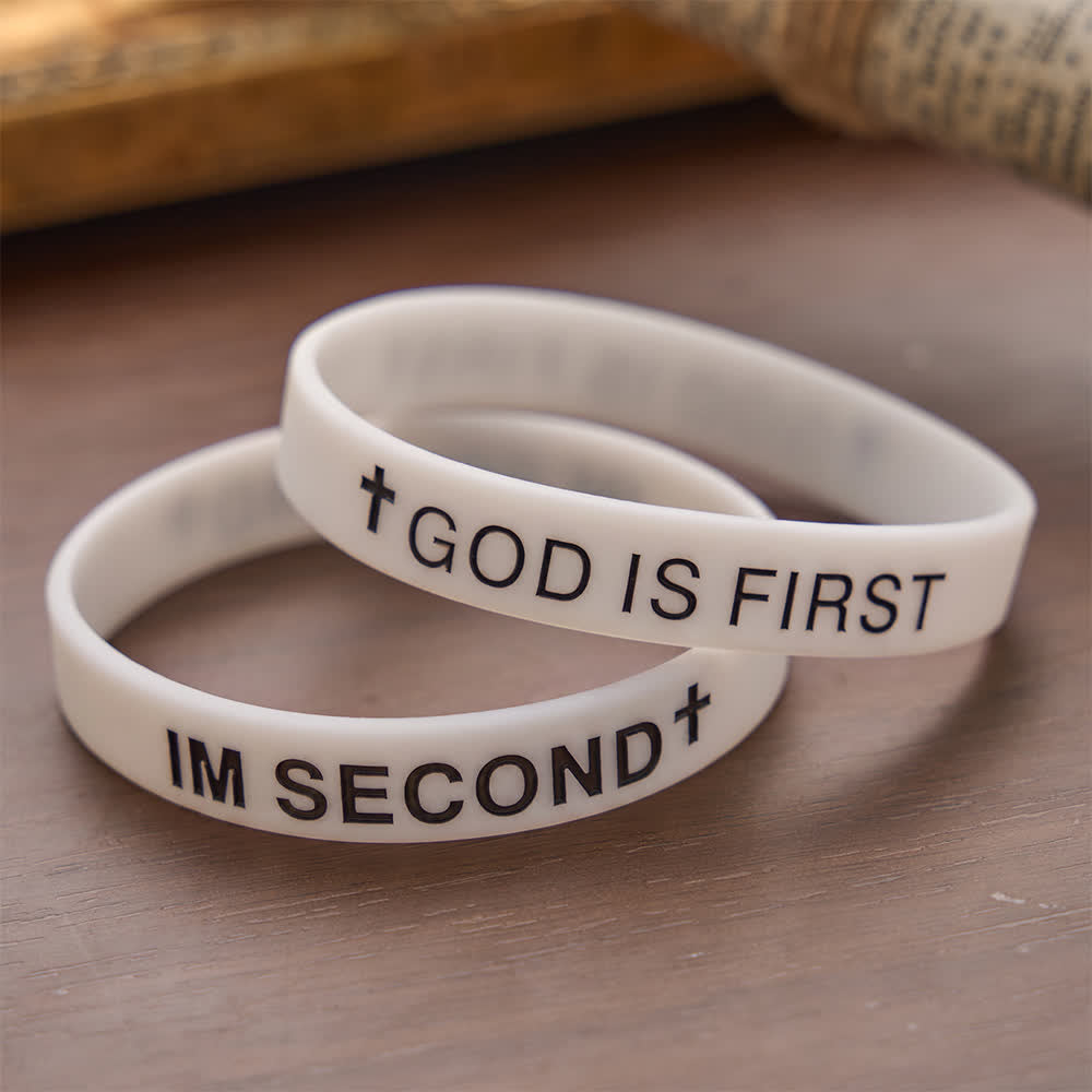 Christianartworkshop Luminous Cross Silicone Wristband With Inspirational Script: Emblem of Humble Sacred Surrender - image 1
