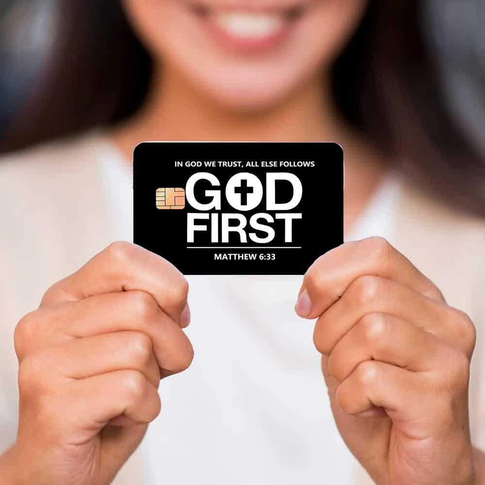 Christianartworkshop Waterproof God First Scripture Card Sticker With Matthew 6:33 Verse: Emblem of Firm Heavenly Priority - image 1