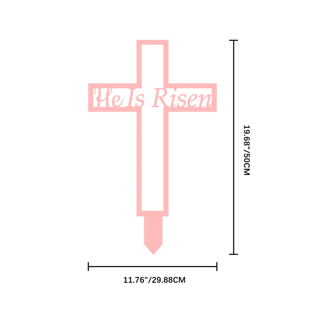 Christianartworkshop Laser Cut Metal Cross Garden Stake With Hollow Heart: Emblem of Eternal Heavenly Remembrance - Pink - 11.76"*19.68" *0.06''/ 29.88*50*0.15cm - image 14