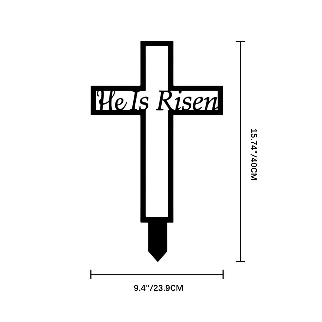 Christianartworkshop Laser Cut Metal Cross Garden Stake With Hollow Heart: Emblem of Eternal Heavenly Remembrance - Black - 9.4"*15.74" *0.04''/ 23.9*40*0.1cm - image 7