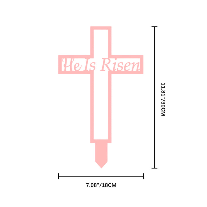 Christianartworkshop Laser Cut Metal Cross Garden Stake With Hollow Heart: Emblem of Eternal Heavenly Remembrance - Pink - 7.08"*11.81"*0.04'' / 18*30*0.1cm - image 12
