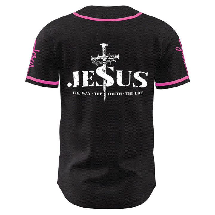 Christianartworkshop Jesus Cross Nail and Crown of Thorns Baseball Jersey - image 25