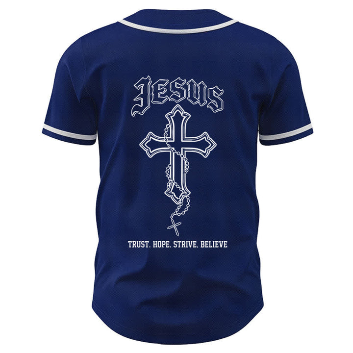 Christianartworkshop Trust Hope Strive Believe All In God's Hands Faith Motif Unisex Baseball Jersey - image 23