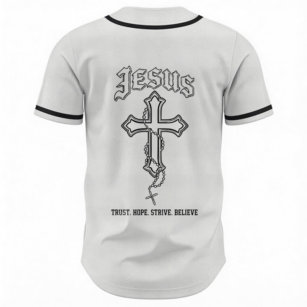 Christianartworkshop Trust Hope Strive Believe All In God's Hands Faith Motif Unisex Baseball Jersey - image 16