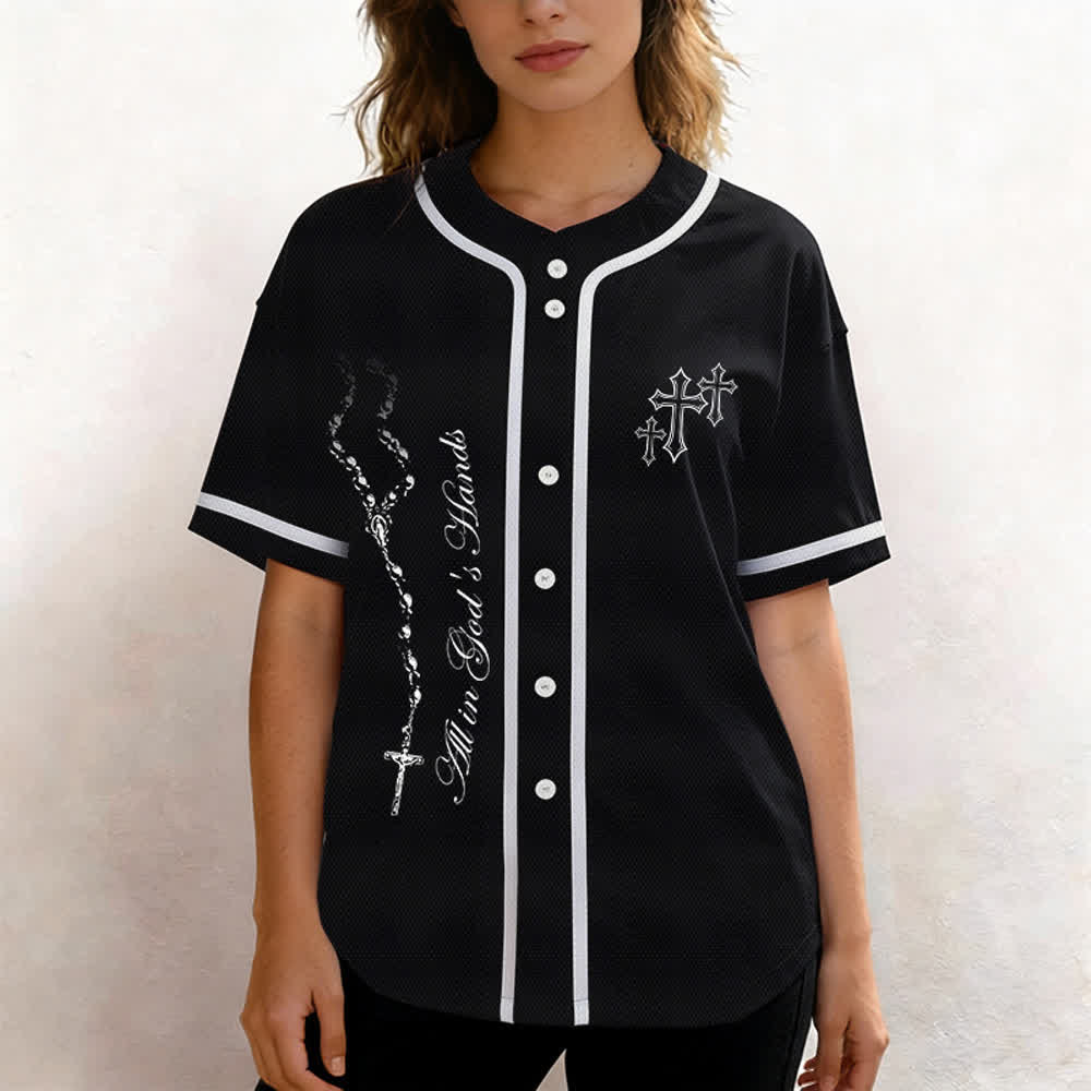 Christianartworkshop Trust Hope Strive Believe All In God's Hands Faith Motif Unisex Baseball Jersey - image 12