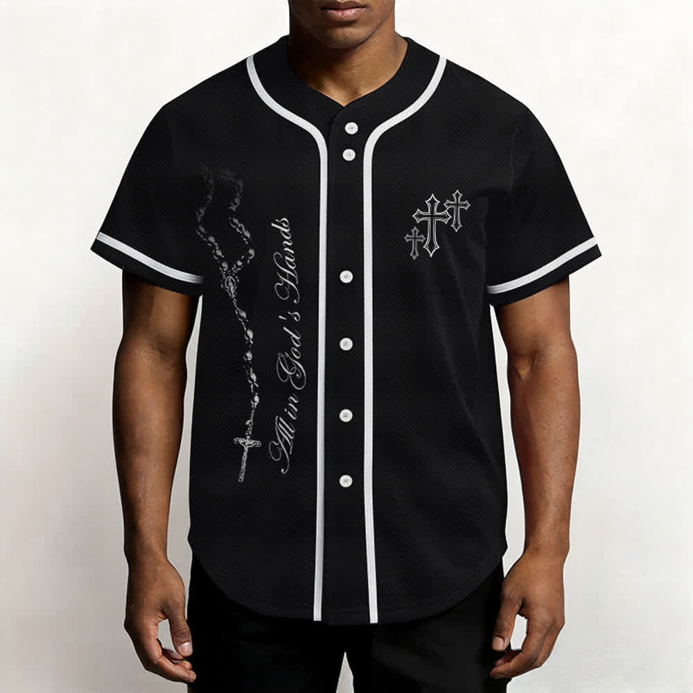 Christianartworkshop Trust Hope Strive Believe All In God's Hands Faith Motif Unisex Baseball Jersey - image 10