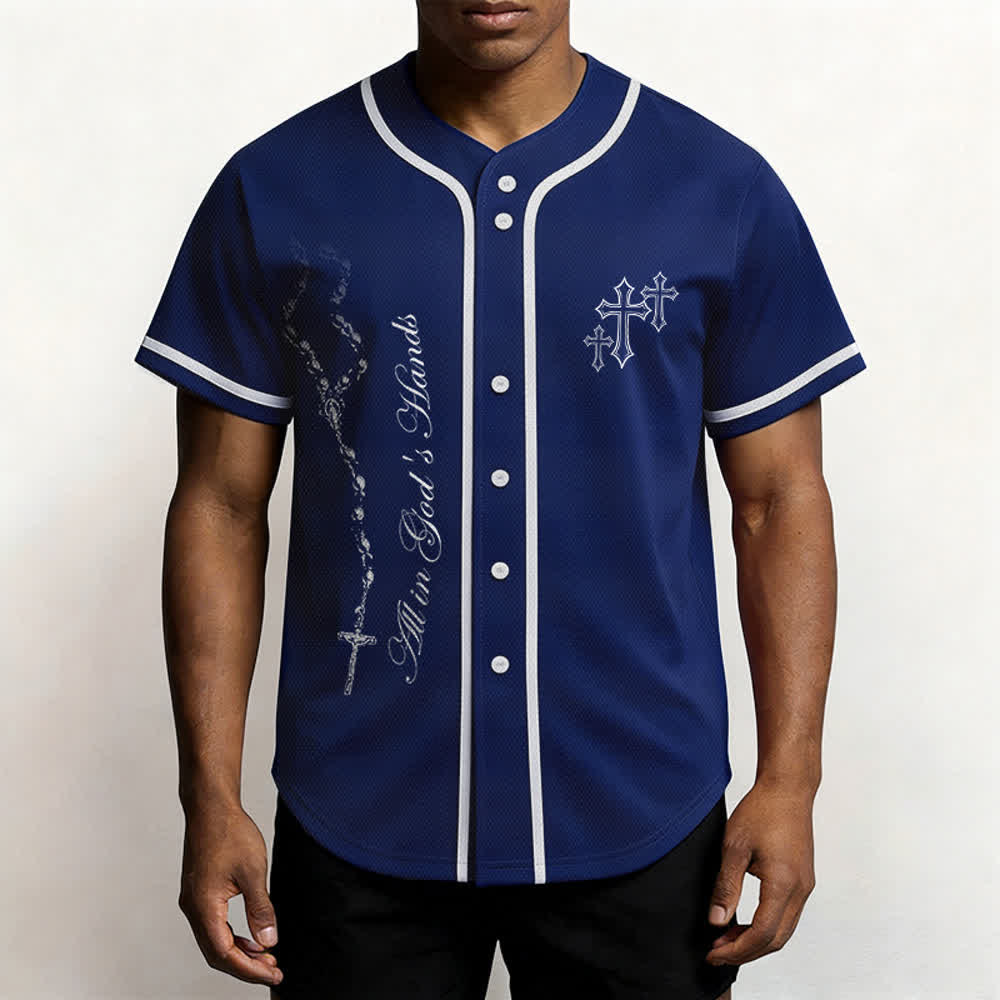 Christianartworkshop Trust Hope Strive Believe All In God's Hands Faith Motif Unisex Baseball Jersey - image 24