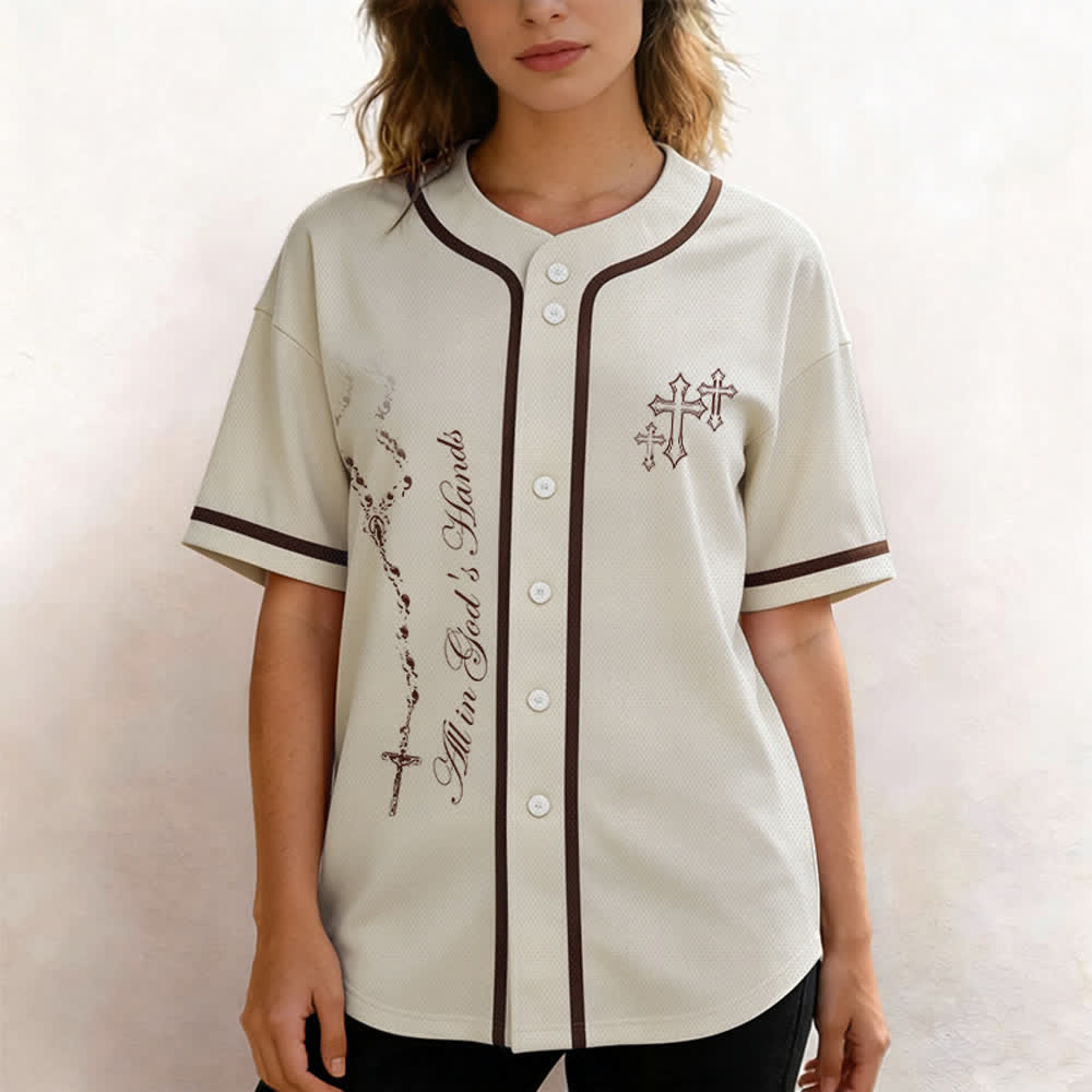 Christianartworkshop Trust Hope Strive Believe All In God's Hands Faith Motif Unisex Baseball Jersey - image 33