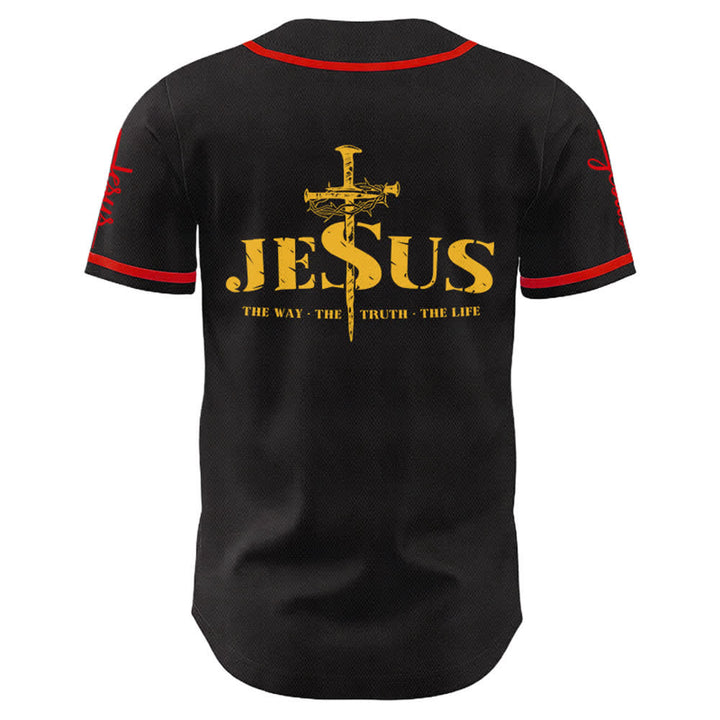 Christianartworkshop Jesus Cross Nail and Crown of Thorns Baseball Jersey - image 40