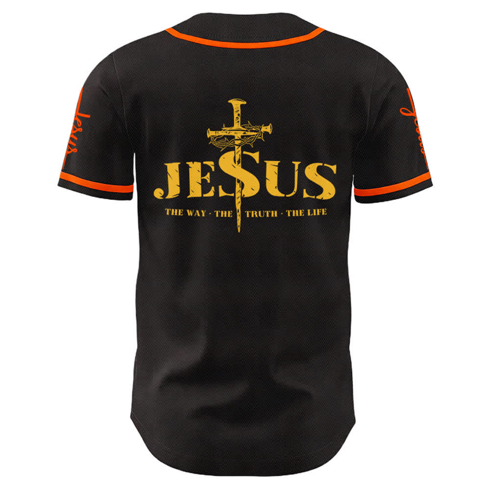 Christianartworkshop Jesus Cross Nail and Crown of Thorns Baseball Jersey - image 43