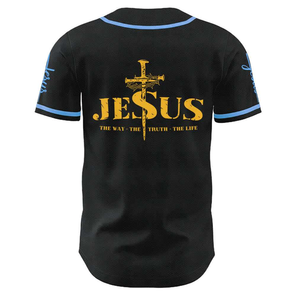 Christianartworkshop Jesus Cross Nail and Crown of Thorns Baseball Jersey - image 49