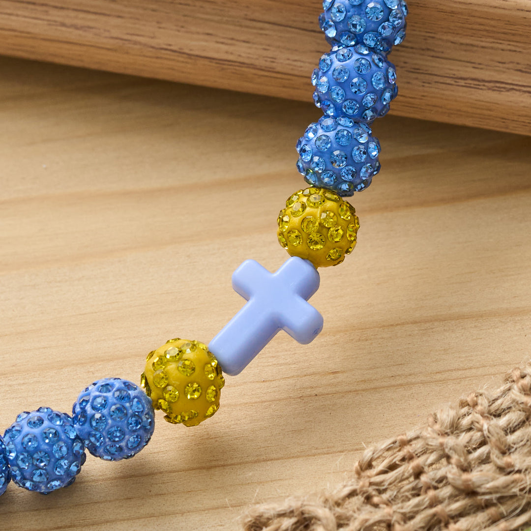 Christianartworkshop All-Day Wear Discoball Bling Baseball Beaded Cross Cross Bracelet: Symbol of Steady Sacred Light - image 21