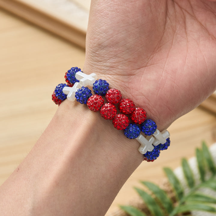 Christianartworkshop All-Day Wear Discoball Bling Baseball Beaded Cross Cross Bracelet: Symbol of Steady Sacred Light - image 16