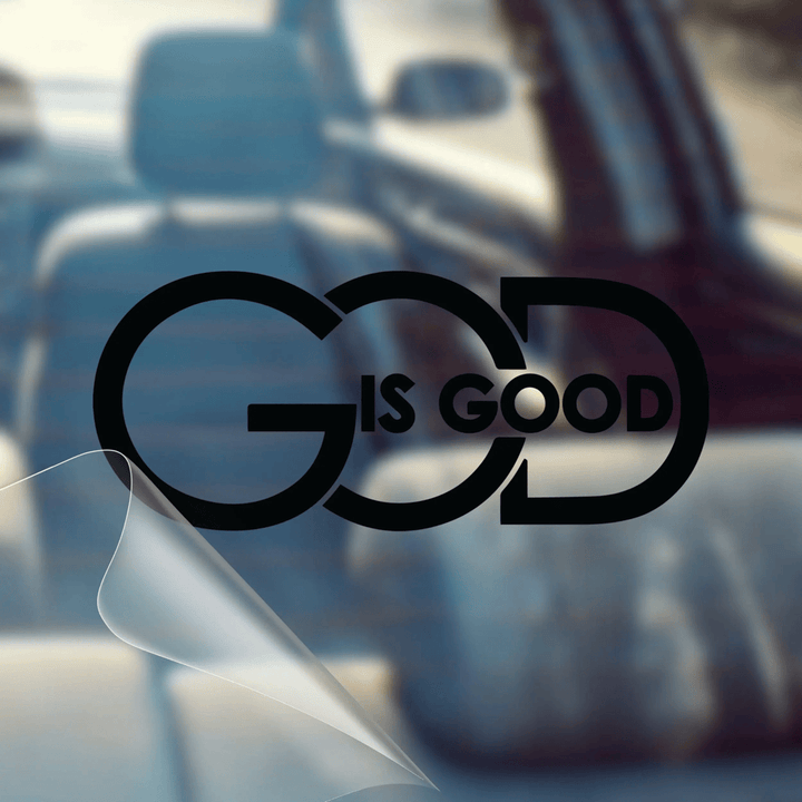 Christianartworkshop GOD IS GOOD Car Decal: Symbol of Faith and Blessing on the Road - Black - 10pcs - image 3