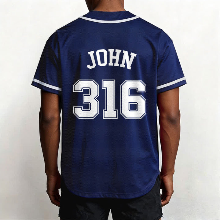 Christianartworkshop Sporty Team Jesus John 316 Inspirational Scripture Statement Unisex Baseball Jersey - image 4