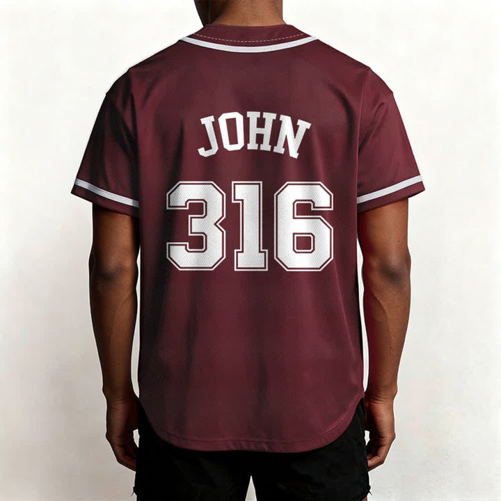 Christianartworkshop Sporty Team Jesus John 316 Inspirational Scripture Statement Unisex Baseball Jersey - image 25