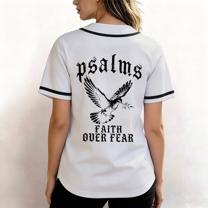 Christianartworkshop Peace Dove & Faith Slogan Religious Psalm 23 Athletic Design Unisex Baseball Jersey - image 13