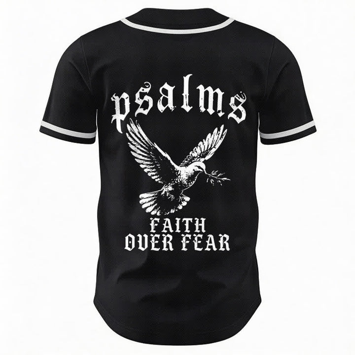 Christianartworkshop Peace Dove & Faith Slogan Religious Psalm 23 Athletic Design Unisex Baseball Jersey - image 2