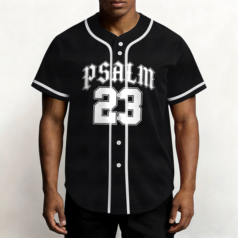 Christianartworkshop Peace Dove & Faith Slogan Religious Psalm 23 Athletic Design Unisex Baseball Jersey - image 3