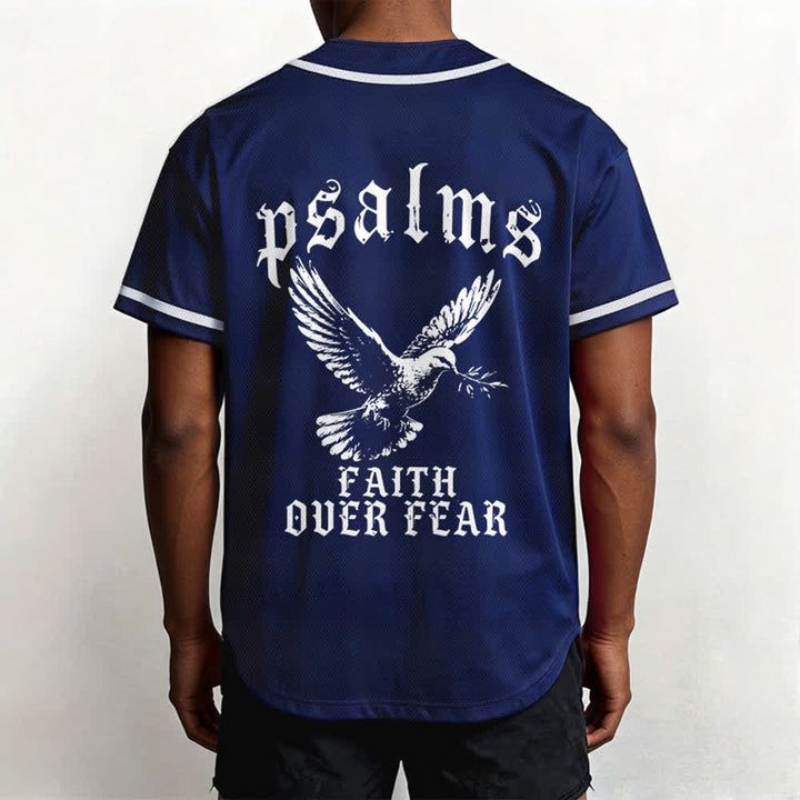 Christianartworkshop Peace Dove & Faith Slogan Religious Psalm 23 Athletic Design Unisex Baseball Jersey - image 18