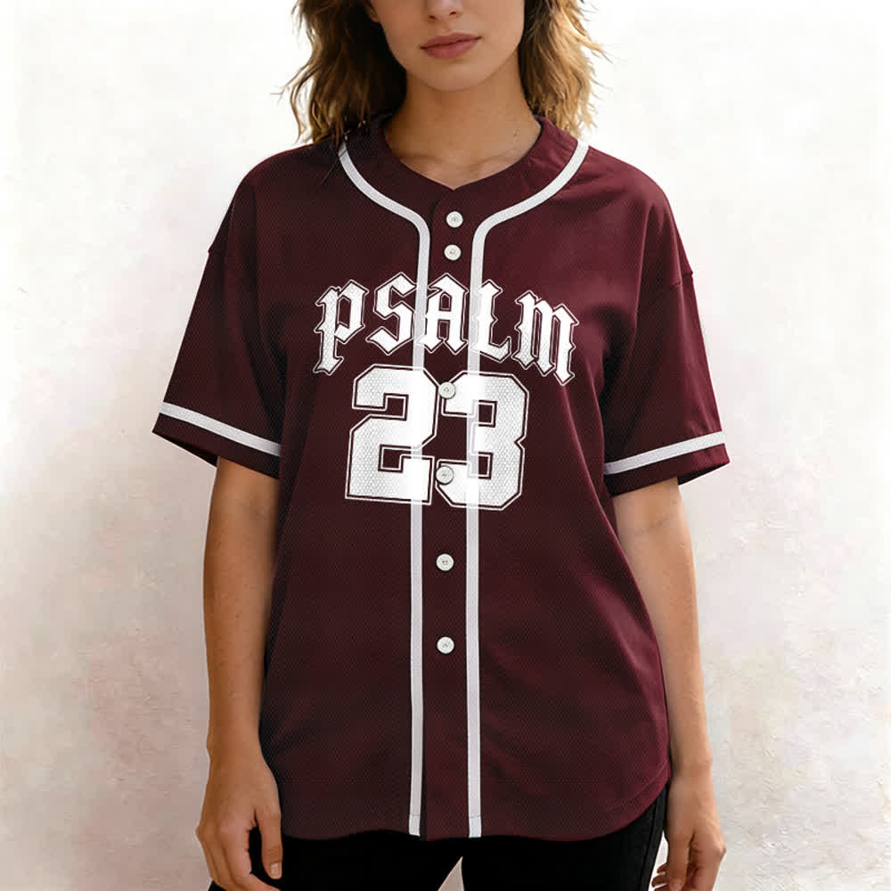 Christianartworkshop Peace Dove & Faith Slogan Religious Psalm 23 Athletic Design Unisex Baseball Jersey - image 26
