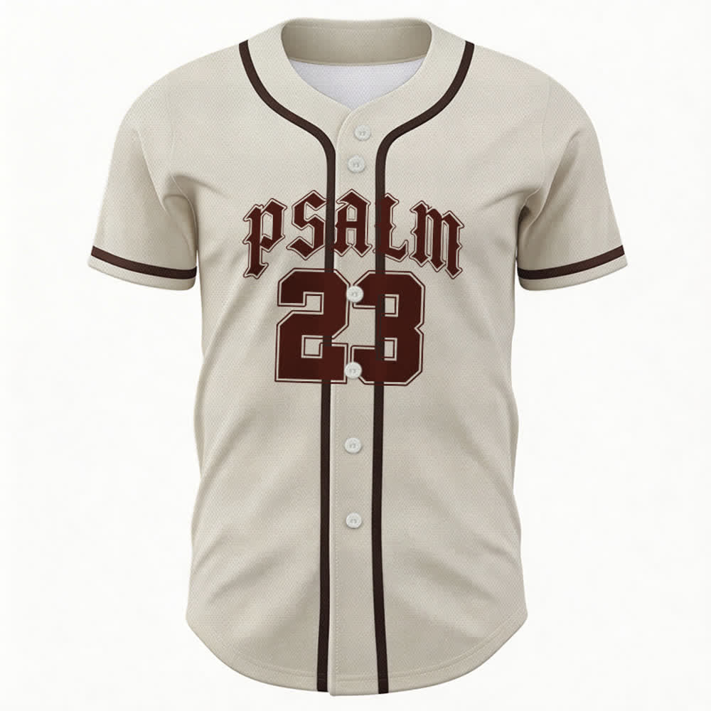 Christianartworkshop Peace Dove & Faith Slogan Religious Psalm 23 Athletic Design Unisex Baseball Jersey - image 29