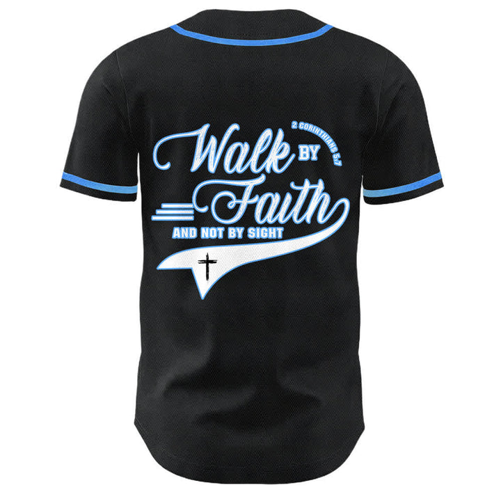 Christianartworkshop Walk By Faith And Not By Sight Cross Scripture Graphic Unisex Baseball Jersey - image 17