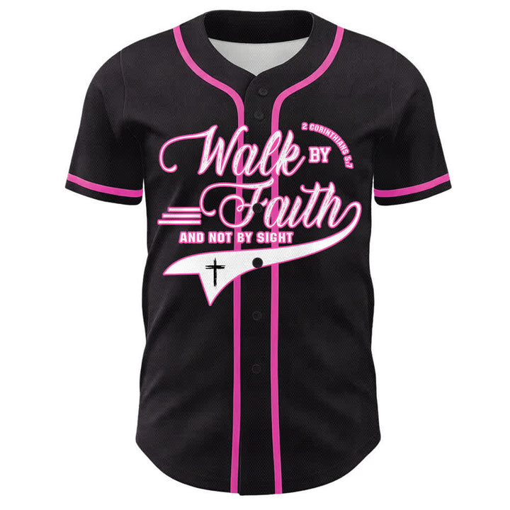 Christianartworkshop Walk By Faith And Not By Sight Cross Scripture Graphic Unisex Baseball Jersey - image 19