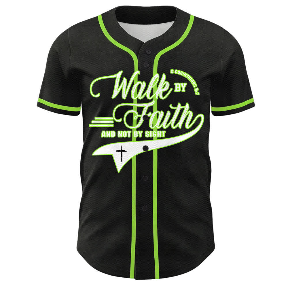 Christianartworkshop Walk By Faith And Not By Sight Cross Scripture Graphic Unisex Baseball Jersey - image 23