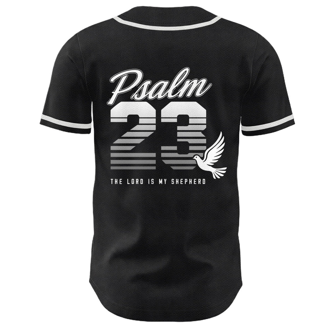 Christianartworkshop Retro Striped Gradient Number Cursive Psalm 23 Unisex Baseball Jersey - image 7