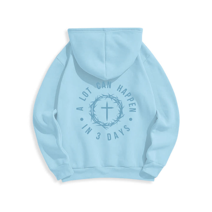 Christianartworkshop A Lot Can Happen In 3 Days Graphic Fleece Lined Polyester Hoodie - image 19